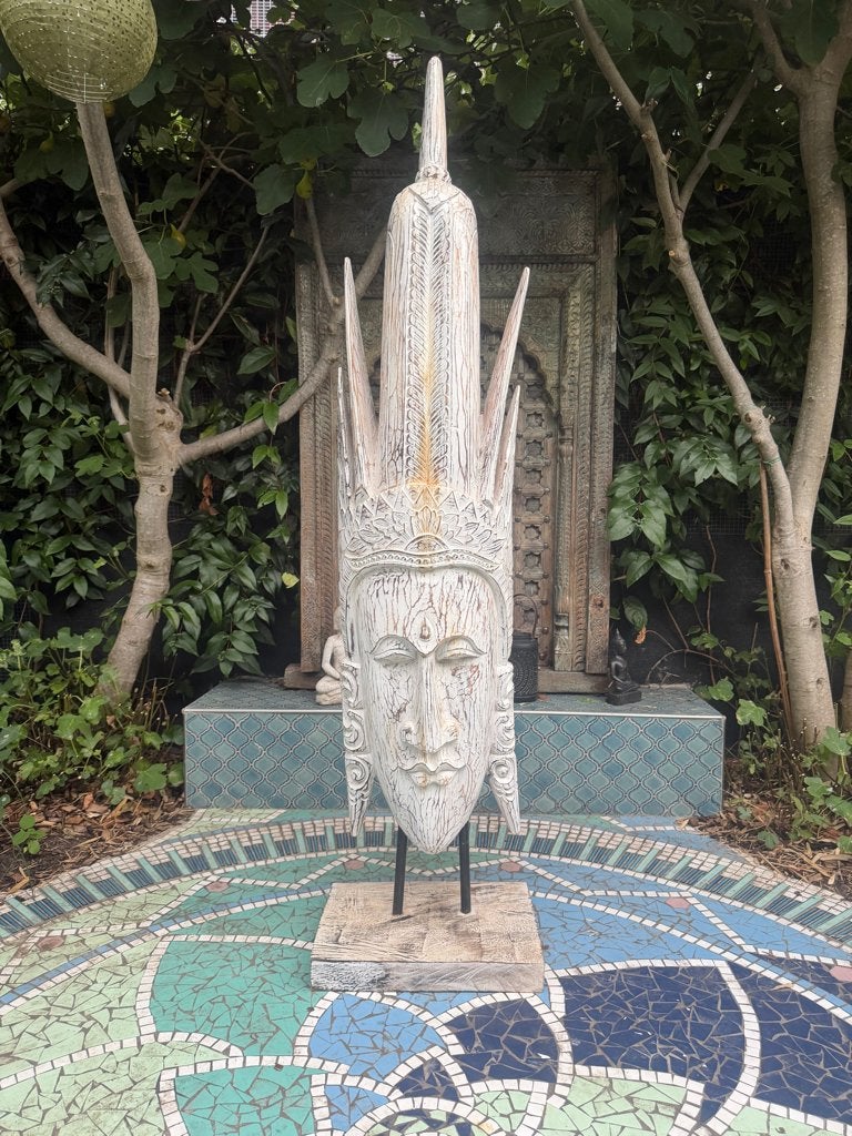 Boeddha houtsnijwerk Bali indonesie sokkel 160 cm xxl boho, Verburgt Vintage, Handgemaakt, 160 cm, Nieuw