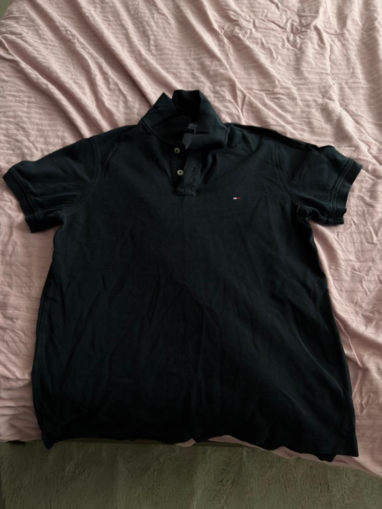 Tommy Hilfiger Polo Zwart Katoen Maat M, Kleding | Heren, Polo's, Ophalen of Verzenden, Gedragen, Maat 48/50 (M), Zwart