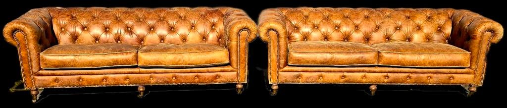 2x Vintage Chesterfield banken + GRATIS BEZORGING
