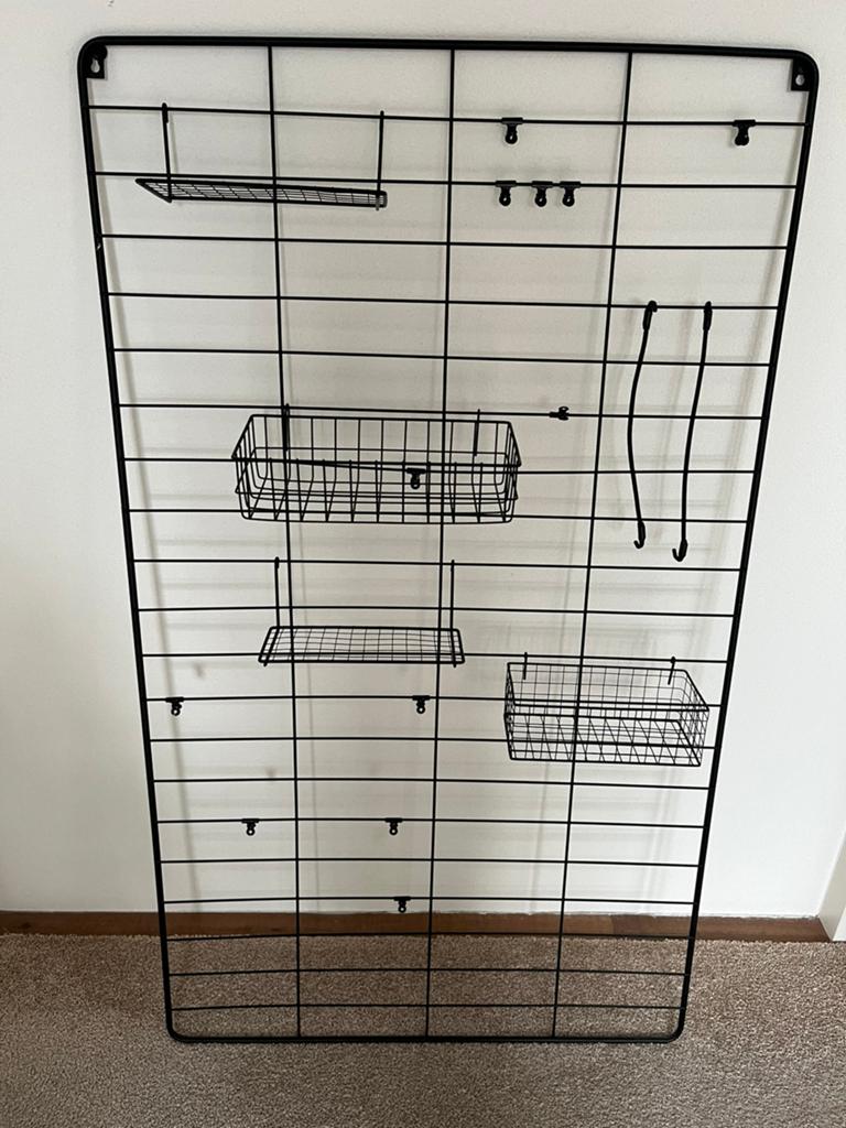 Xenos metalen wandrek zwart 70x120cm incl. accessoires, Ophalen, Gebruikt