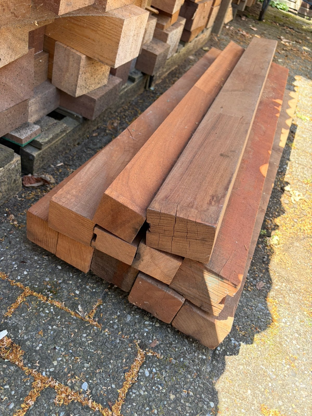 Tropisch hardhouten balken palen draaihout tuin paal hout, Ophalen, Zo goed als nieuw, Hardhout, 250 cm of meer