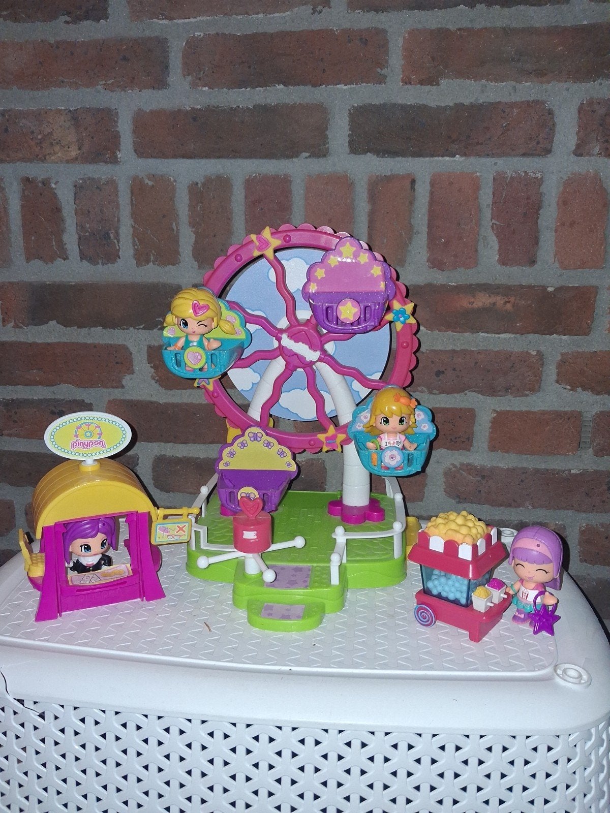 Pinypon Reuzenrad, Kassa & Popcornkraam + 4 Poppetjes, Ophalen, Zo goed als nieuw, Overige typen