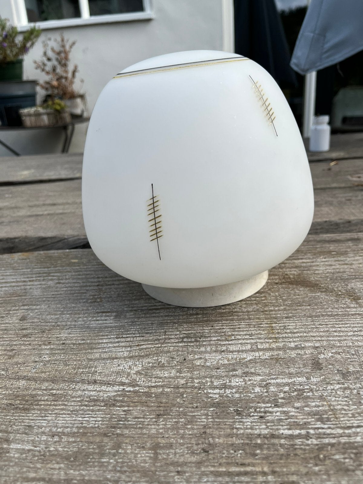 Plafondlamp vintage retro midcentury jaren 60 glas opaline, Gebruikt, Glas, 20 cm, E27 (groot)