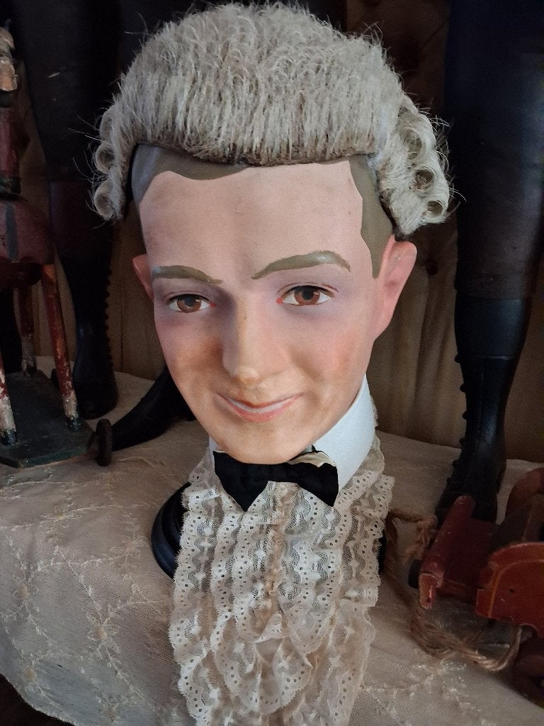 Antiek Marotte Hoofd ,Papier Maché ,Napoleon, VERKOCHT, Ophalen of Verzenden