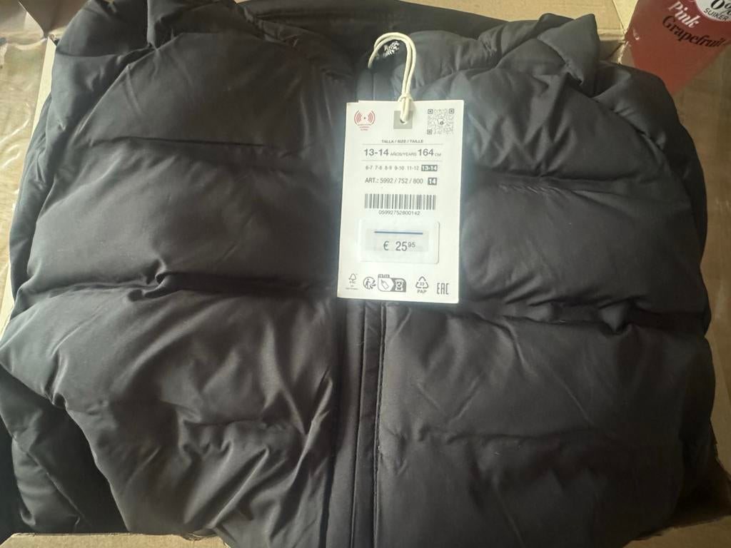 Nieuwe jas zwart maat 164 ZARA, Ophalen of Verzenden, Nieuw, Jongen of Meisje, Jas