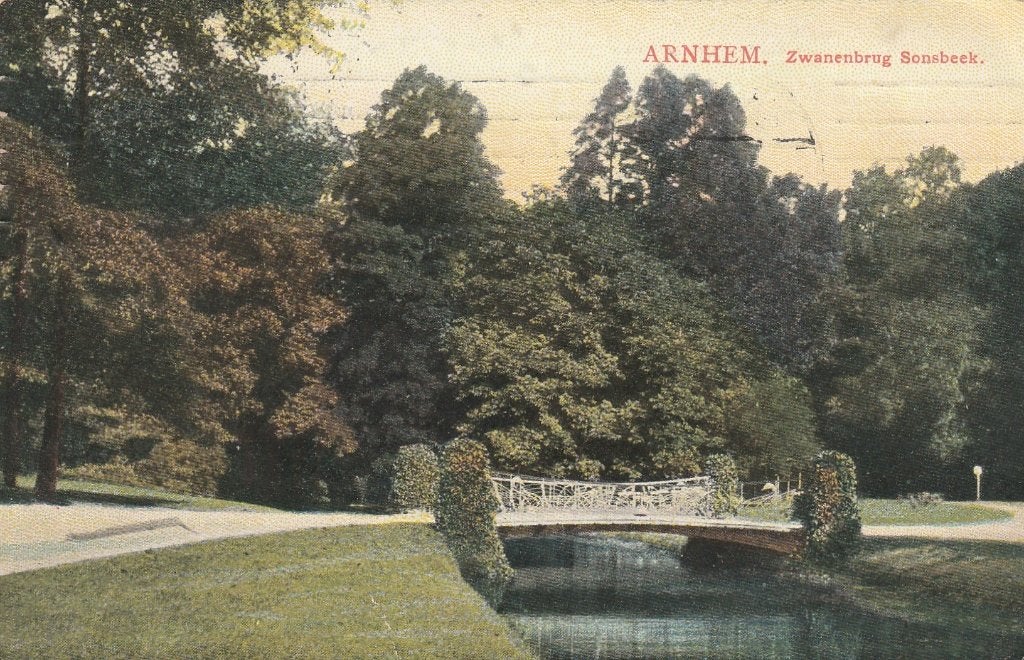 Arnhem Sonsbeek Zwanenbrug, Ophalen of Verzenden, Voor 1920, Gelopen, Gelderland