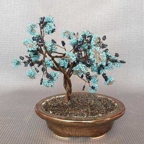 Vintage ca. 1980's bonsai, feng shui-boom, draadsculptuur, Gebruikt, Handgemaakt, Kunstplant, Ophalen of Verzenden