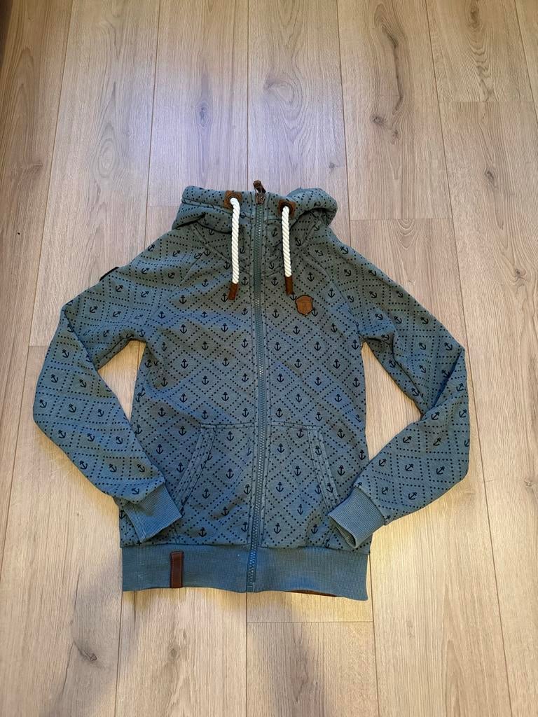 Naketano hoodie met ankerprint - Maat S, Ophalen of Verzenden, Zo goed als nieuw, Maat 36 (S), Blauw