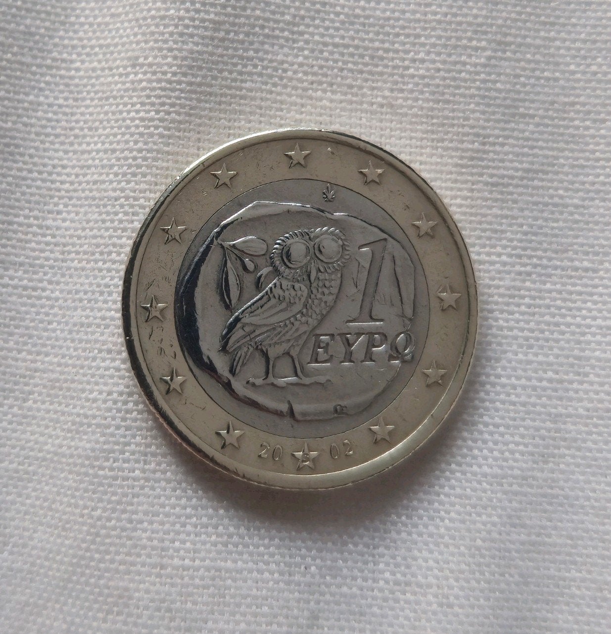 Zeldzame Griekse 1 Euro munt 2002 met 'S' in de ster, Postzegels en Munten, Ophalen of Verzenden, Griekenland, 2 euro