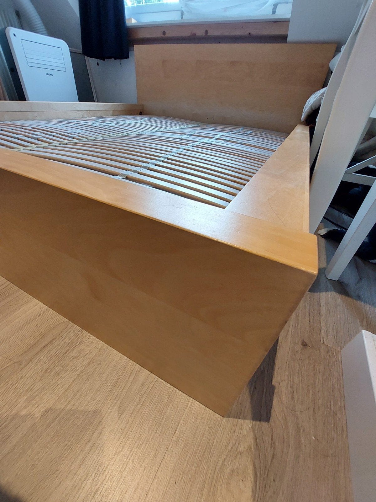 Ikea Malm bed 160x200, Wit, Tweepersoons, Ophalen of Verzenden, Zo goed als nieuw