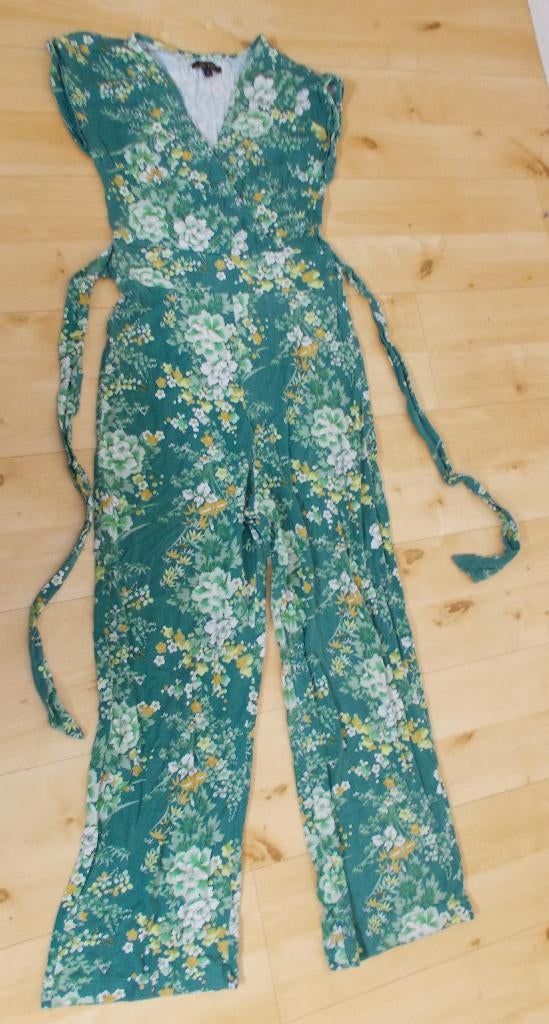 Groen bloemen print jumpsuit/broekpak van King Louie! M, Maat 38/40 (M), Verzenden, Lang, Gedragen