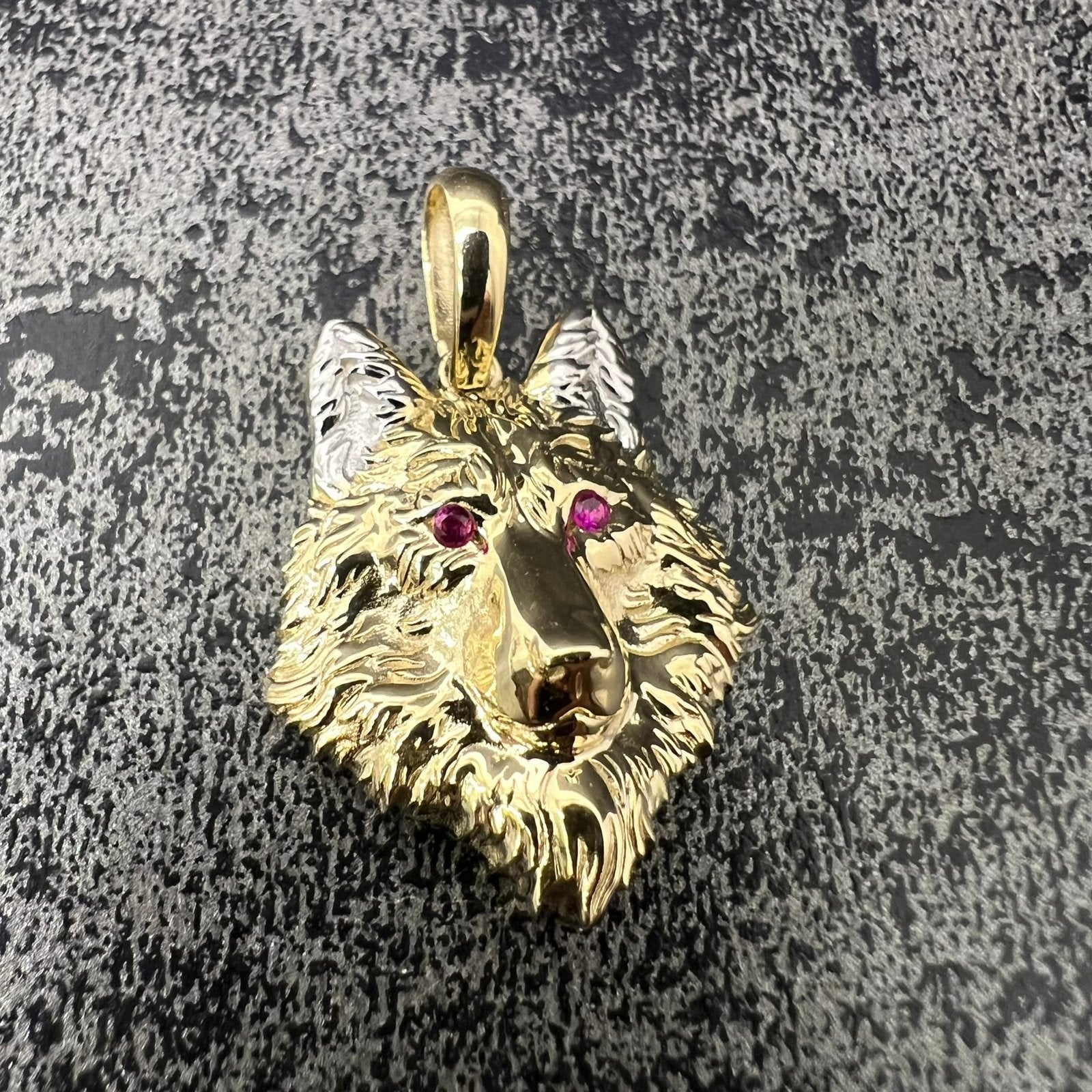 14k gouden hanger wolf model, Ophalen of Verzenden, Zo goed als nieuw, Goud, Kruis of Symbool