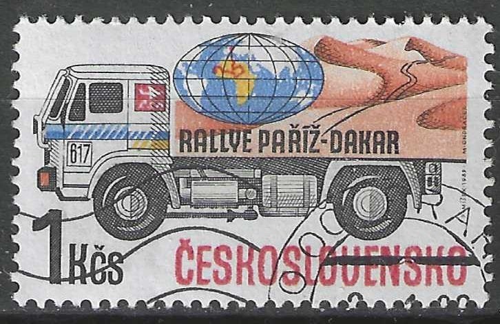 Tsjechoslowakije 1989 - Yvert 2788 - Parijs/Dakar (ST), Verzenden, Overige landen, Gestempeld