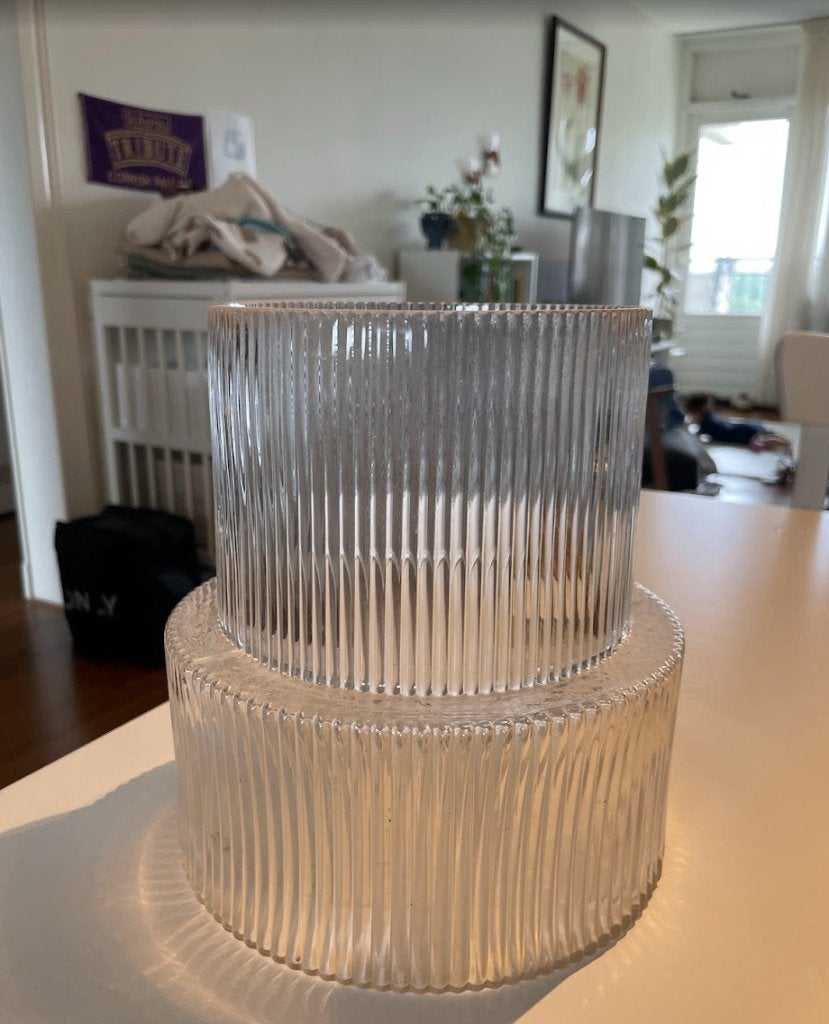 Vase, Gebruikt, Overige kleuren, Ophalen of Verzenden, Glas