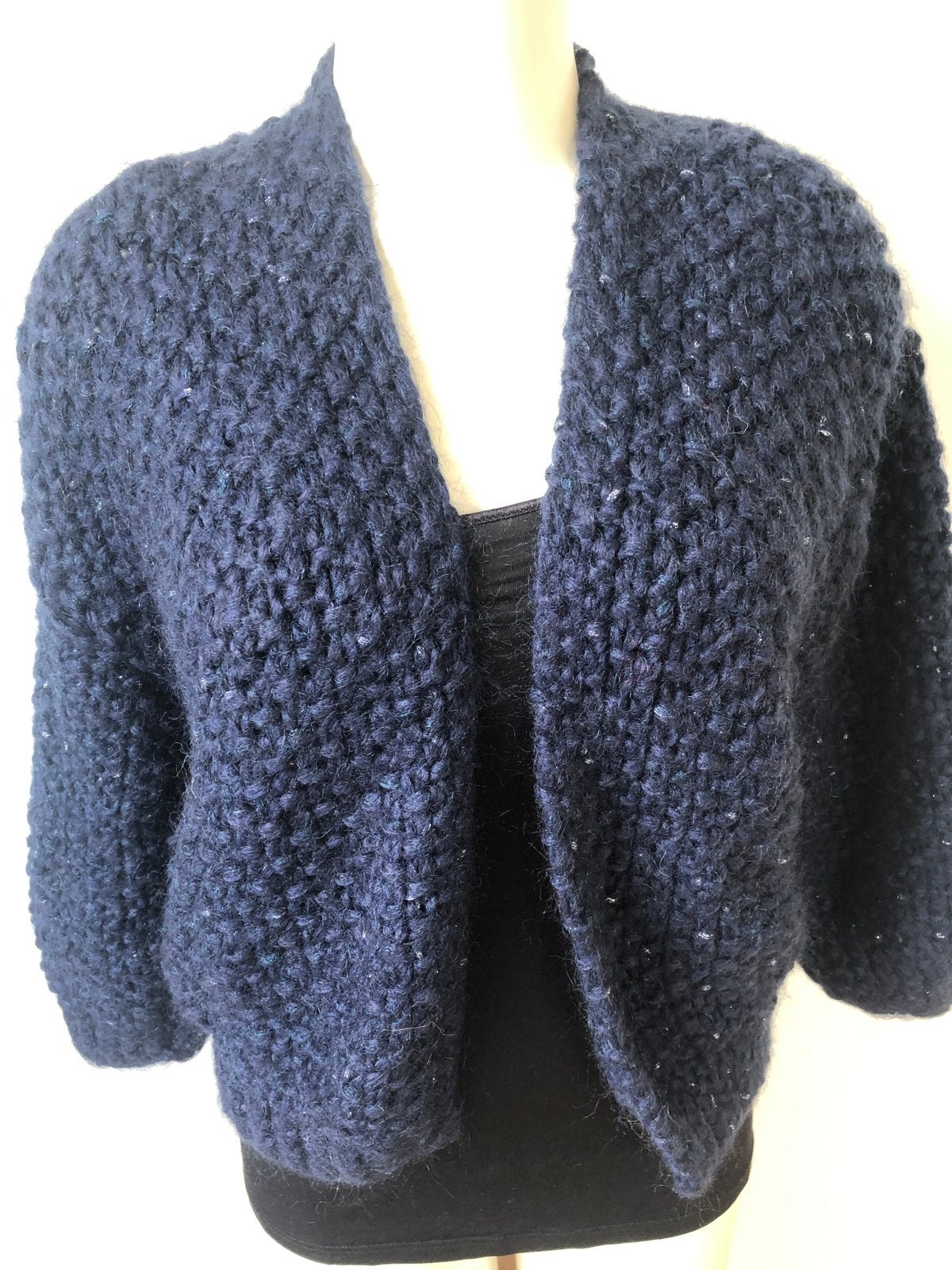 Kiro by kim donkerblauw wol wollen wollig handgebreid, Blauw, Maat 42/44 (L), Nieuw, Ophalen of Verzenden