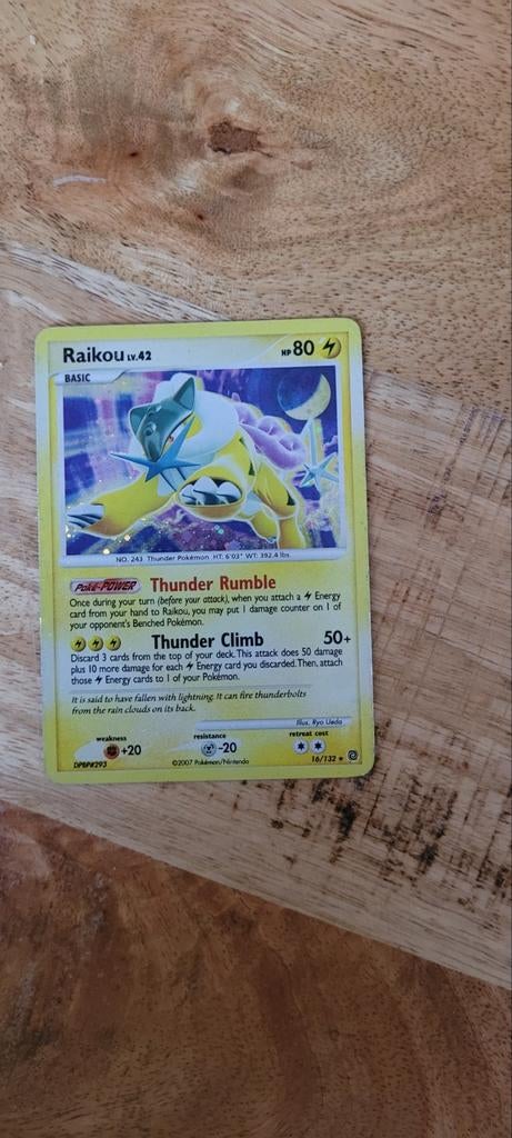 Raikou LV.42 Pokémon Kaart - Prachtig Exemplaar, Ophalen of Verzenden, Zo goed als nieuw, Losse kaart, Foil