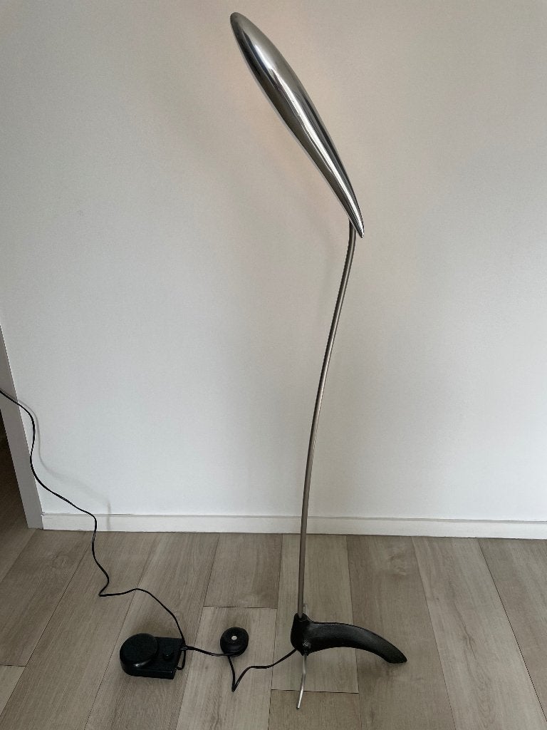 Space age chrome floor lamp 1970s, Ophalen, Zo goed als nieuw, 100 tot 150 cm