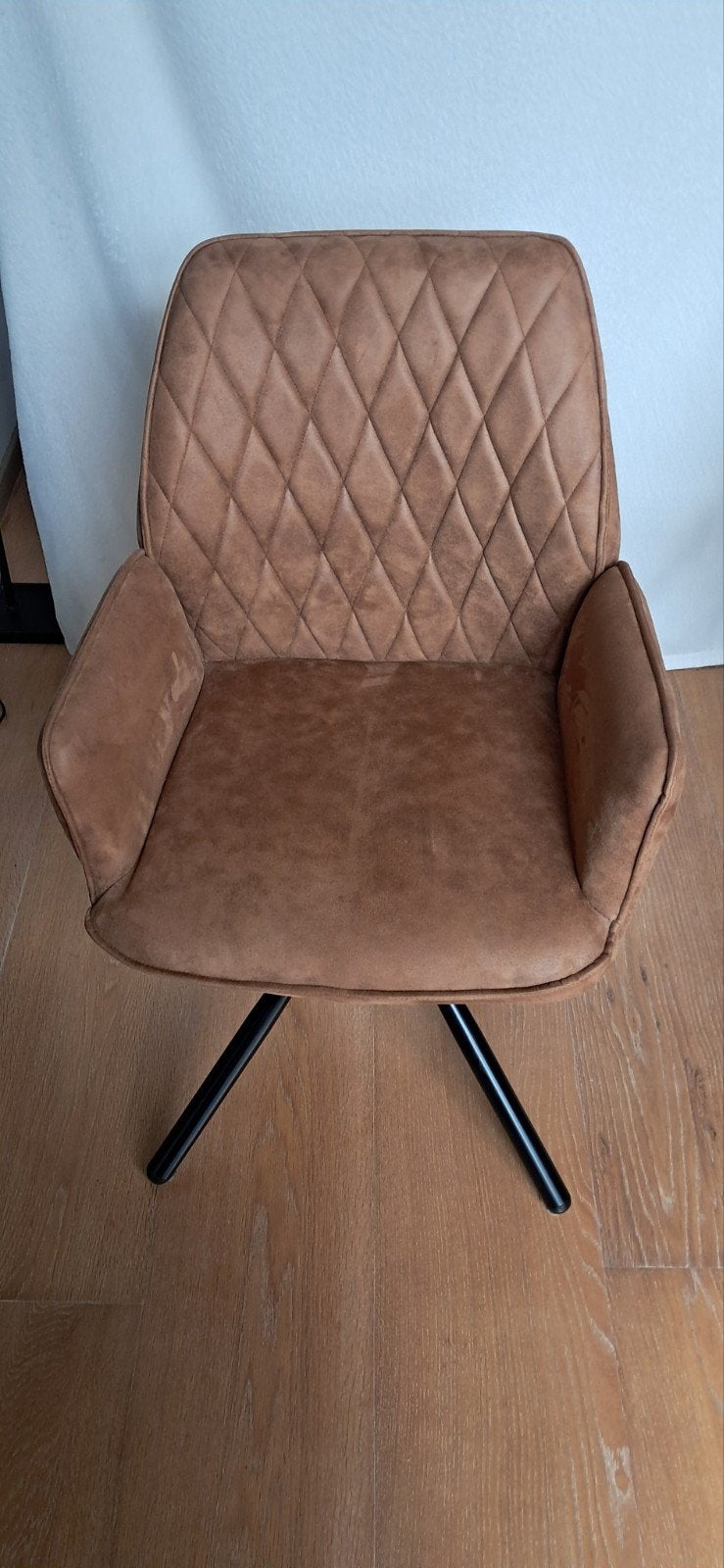 Set van 4 cognac eetkamerstoelen, Huis en Inrichting, Stoelen, Ophalen, Gebruikt, Bruin, Vier