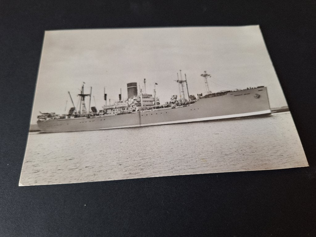 1949 Fotokaart Stoomvaart Mij Nederland SS Groote Beer, Verzamelen, Verzenden, Zo goed als nieuw, Kaart, Foto of Prent