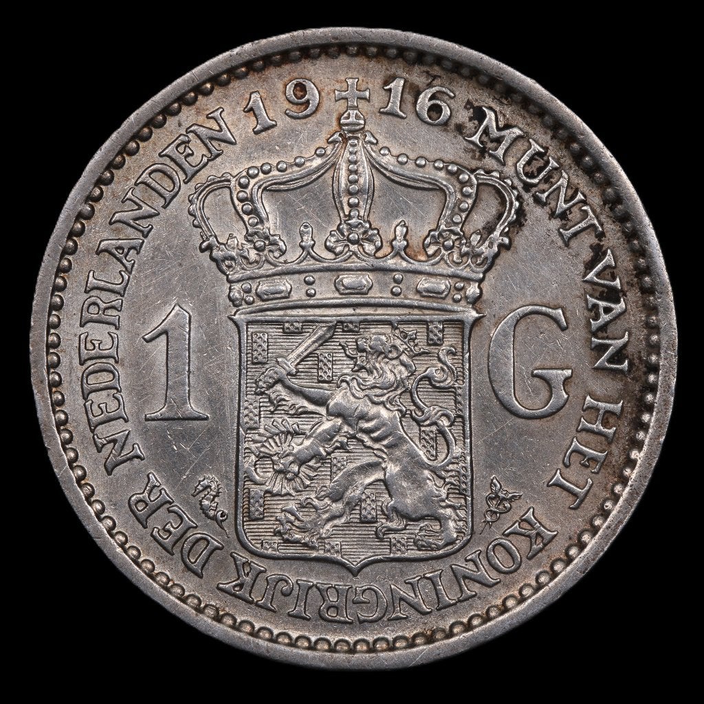 Gulden 1916. Pr., 1 gulden, Zilver, Ophalen of Verzenden, Koningin Wilhelmina