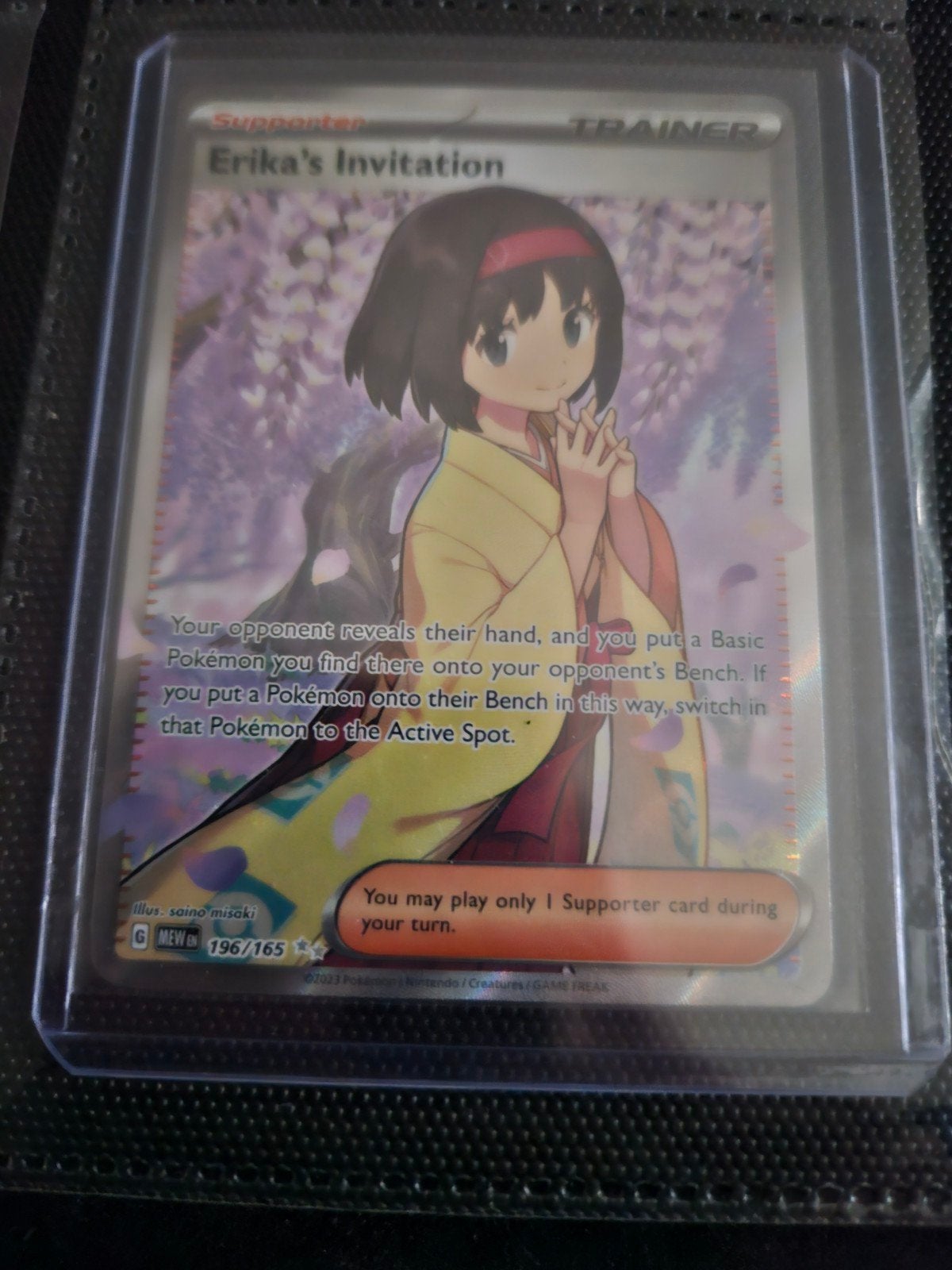 Pokemon Erika's Invitation 196/165 151 Set Engels, Ophalen of Verzenden, Zo goed als nieuw, Losse kaart, Foil