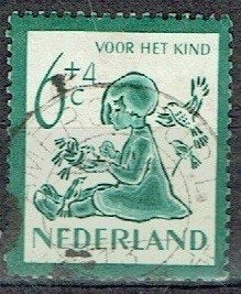 Nederland 1950 565 Kinderzegel Meisje met vogels AMERSFOORT, Verzenden, Gestempeld, Overige thema's