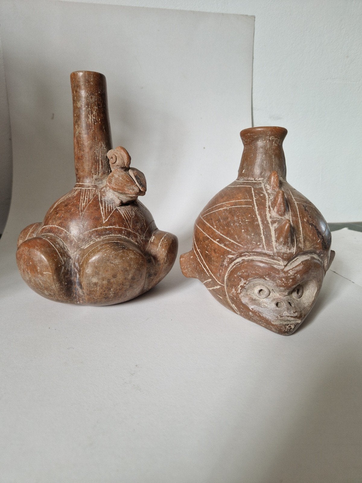 Peruaanse Terracotta objecten., Huis en Inrichting, Gebruikt, Natuurlijk materiaal, Handgemaakt, Bruin