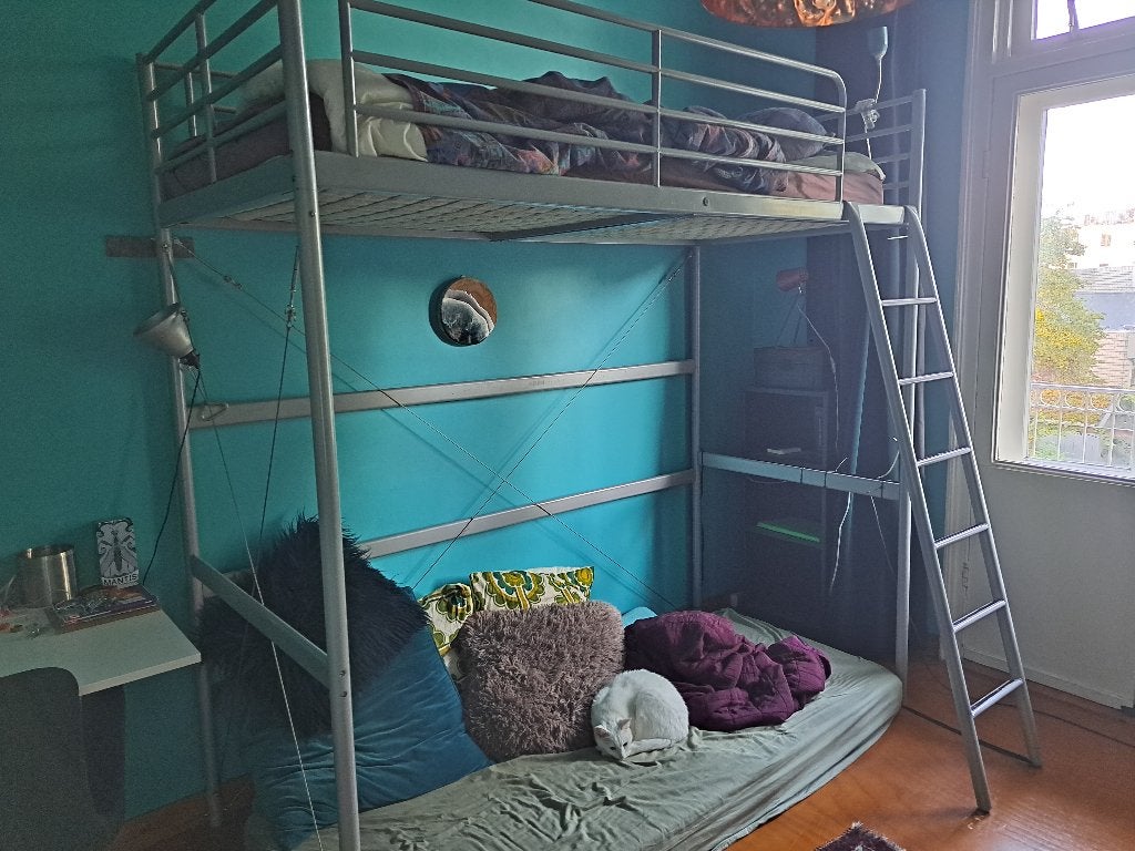 hoogslaper metaal Ikea, Ophalen, Gebruikt, Eenpersoons, 200 cm