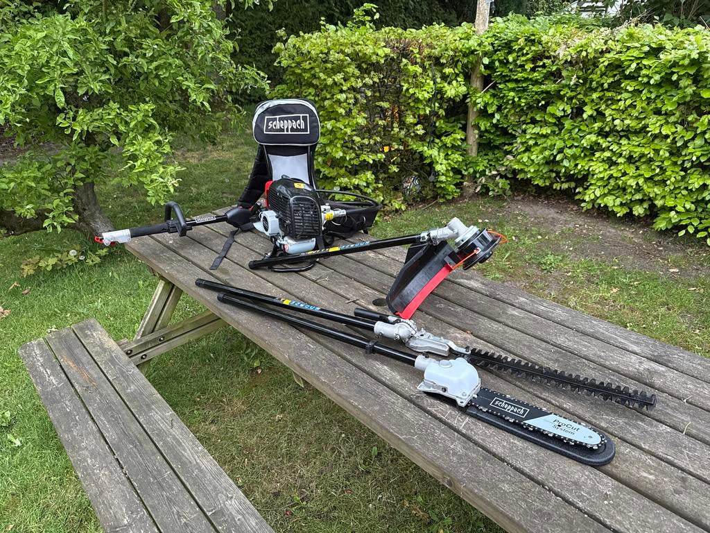 Scheppach 3-in-1 Benzine Ruggedragen Multitool, Ophalen, Gebruikt, 30 tot 50 cm, Benzine