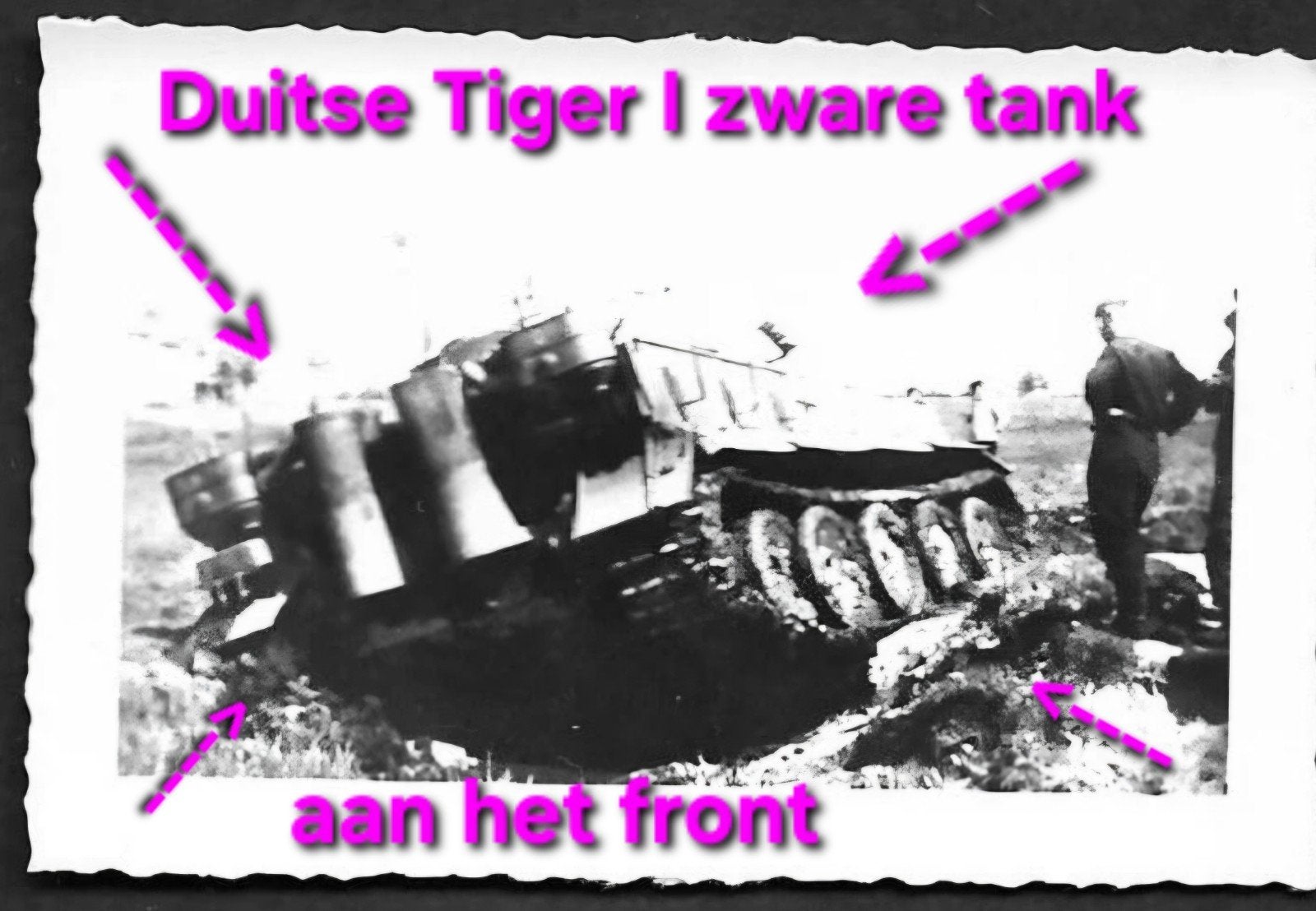 1x foto wo2 duitse zware tiger tank front, Ophalen of Verzenden, Duitsland, Foto of Poster