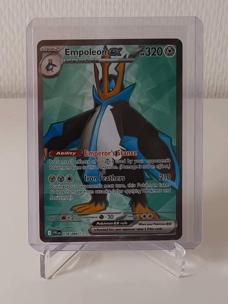 Pokémon Kaart Empoleon ex 114/094, Ophalen of Verzenden, Zo goed als nieuw, Losse kaart