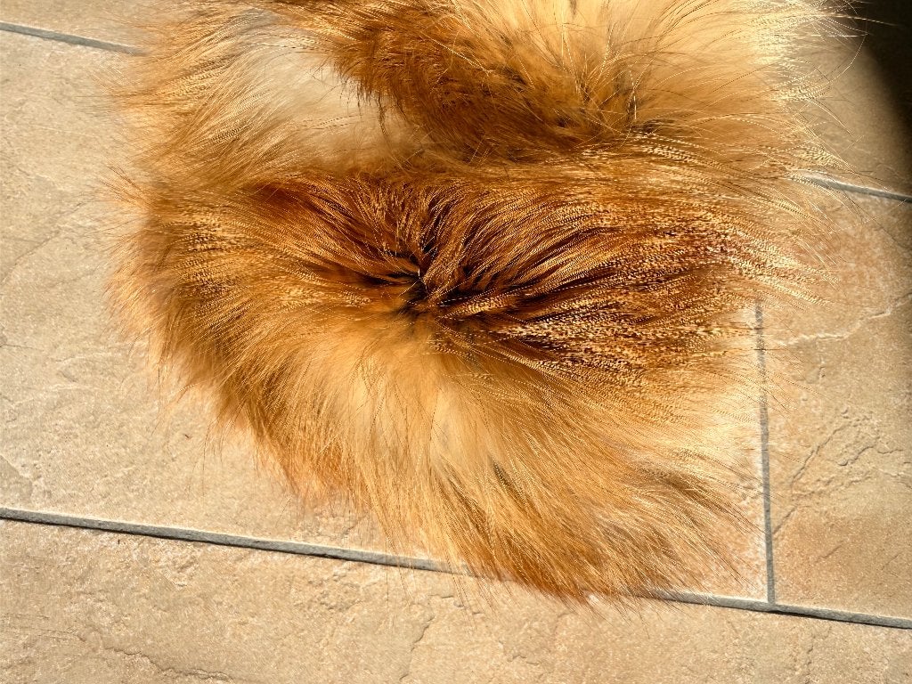 Elegante cognac kleur vossen bontmuts, satijn afgewerkt, Hoed, One size fits all, Ophalen of Verzenden, Onbekend