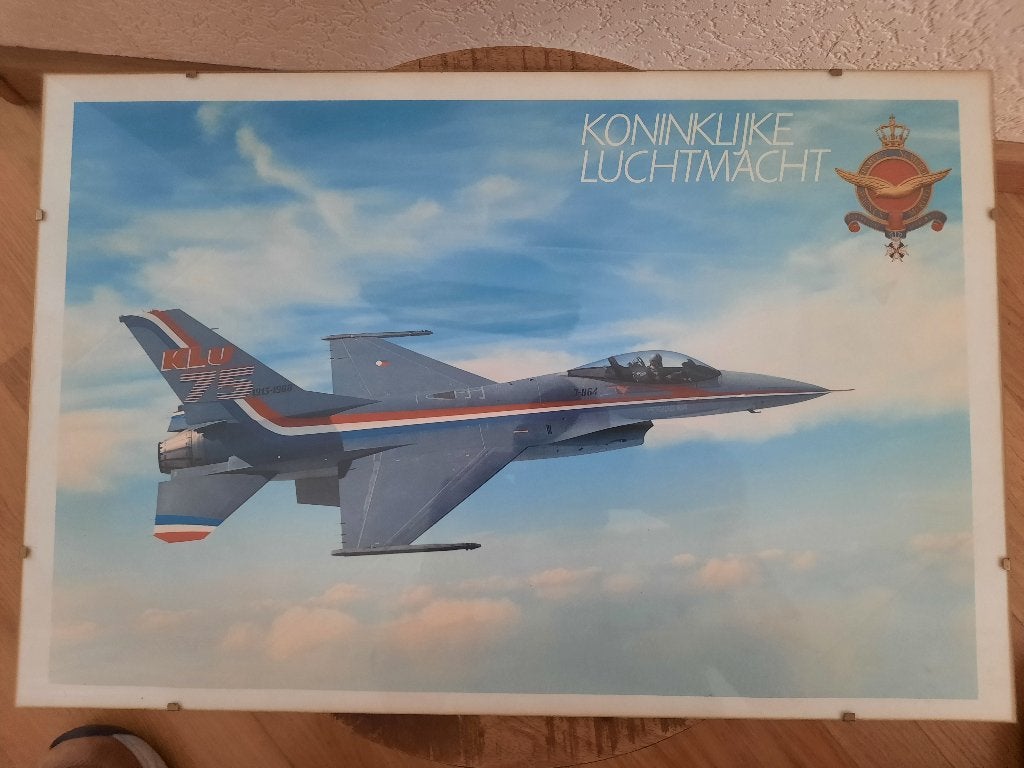 Poster F16, Verzamelen, Ophalen of Verzenden, Luchtmacht, Nederland, Foto of Poster