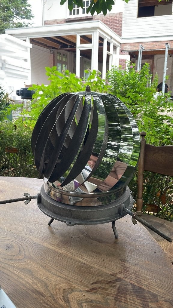 RVS draaiende schoorsteenkap – diameter 25 cm, Ophalen, Zo goed als nieuw, Afzuiger