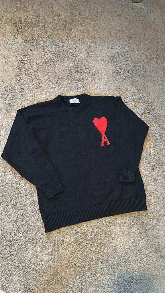 Ami Paris sweater, Kleding | Heren, Truien en Vesten, Ophalen of Verzenden, Zo goed als nieuw, Maat 48/50 (M), Zwart
