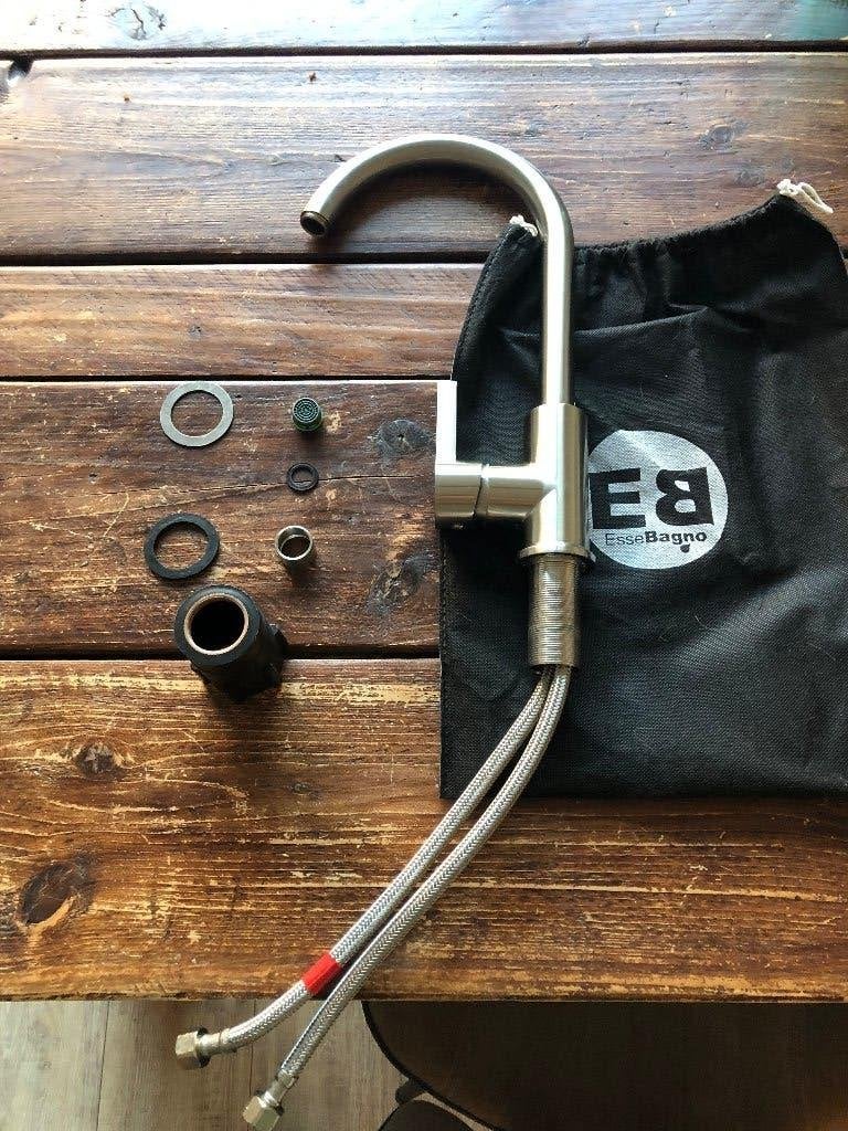 EsseBagno RVS Keukenkraan Standaard 3/8" / 15mm aansluiting, Ophalen of Verzenden, Gebruikt, Rvs, Kraan