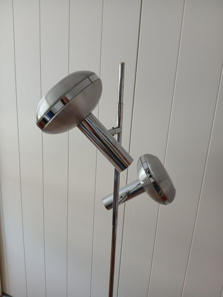Vintage design Hustadt Leuchten vloerlamp, Ophalen, Gebruikt, 150 tot 200 cm, Metaal