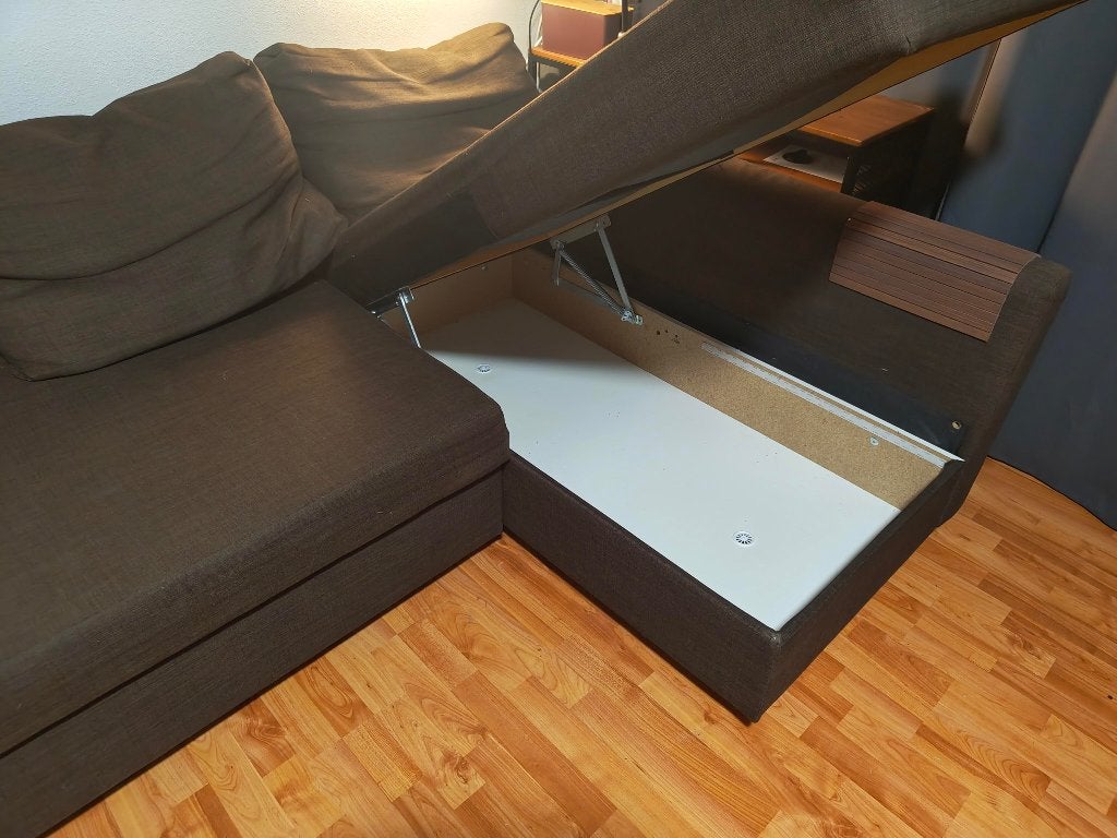SlaapBank ikea friheten bruin, Huis en Inrichting, Ophalen, Gebruikt, Bruin, Tweepersoons