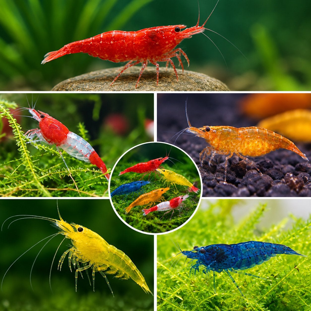 Mix van Prachtige Neocaridina garnalen, Kreeft, Krab of Garnaal