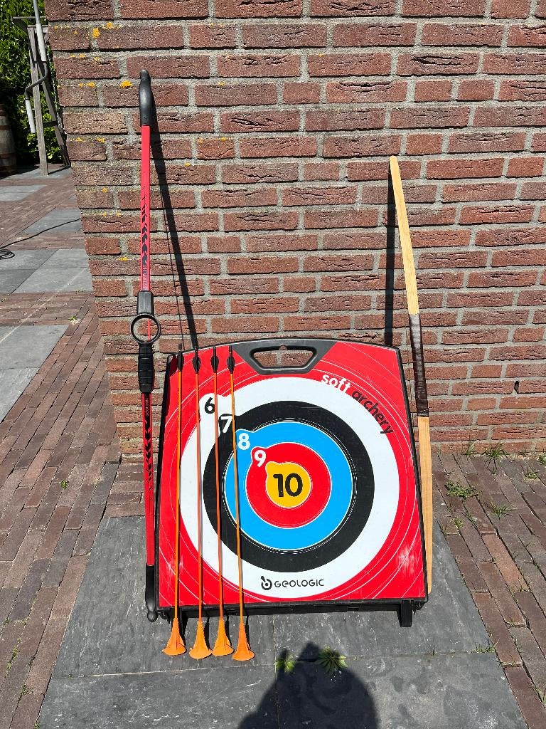Pijl en boog met bord (GEOLOGIC Soft archery), Sport en Fitness, Handboogschieten, Ophalen, Gebruikt, Overige typen