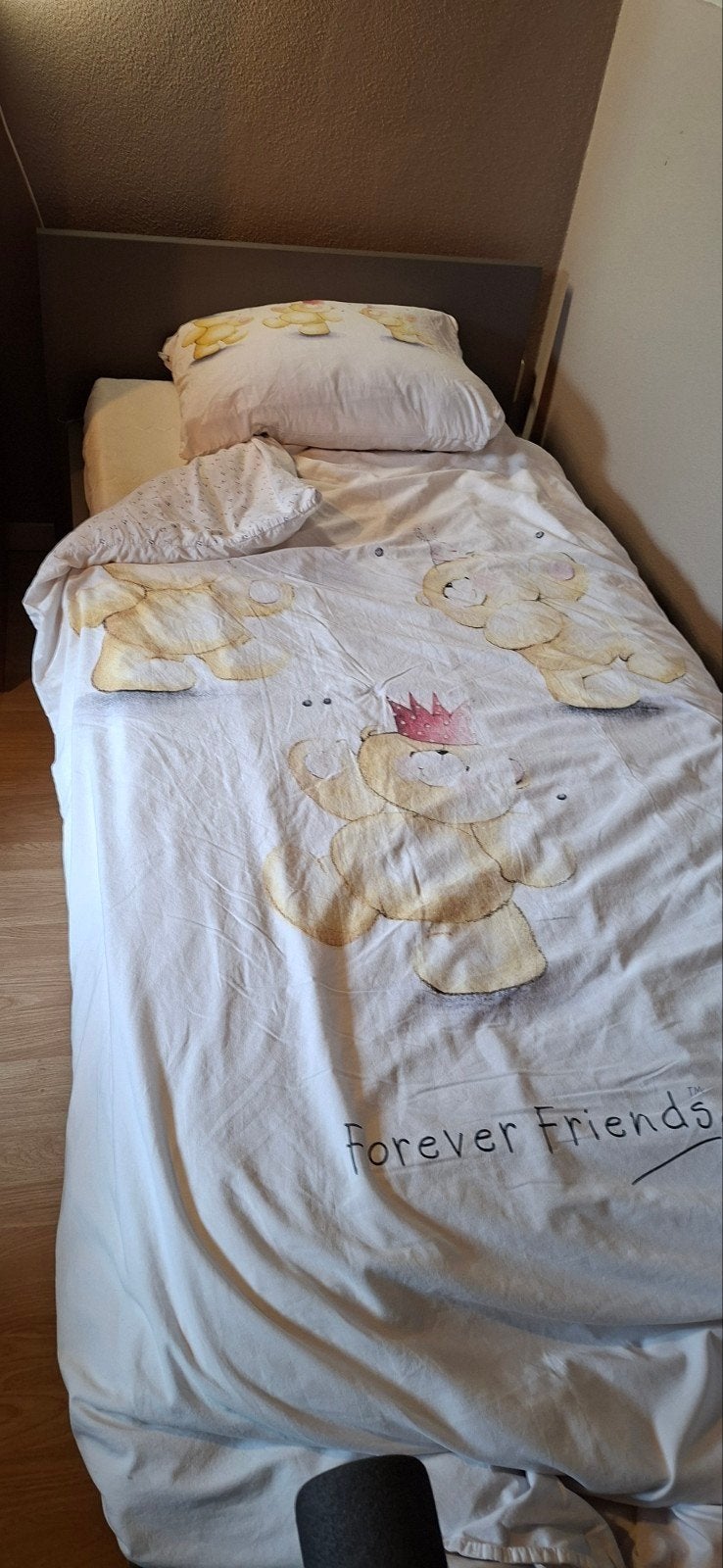 Eenpersoonsbed met lattenbodem en dekbedovertrek, Huis en Inrichting, Ophalen, Gebruikt, 90 cm, Eenpersoons