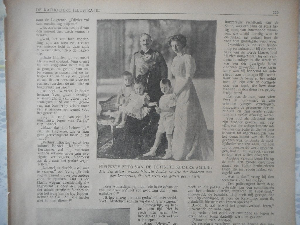 Hohenzollern. Wilhelm II. Prinses Victoria Louise. 1913., Ophalen of Verzenden, Gebruikt, Kaart, Foto of Prent