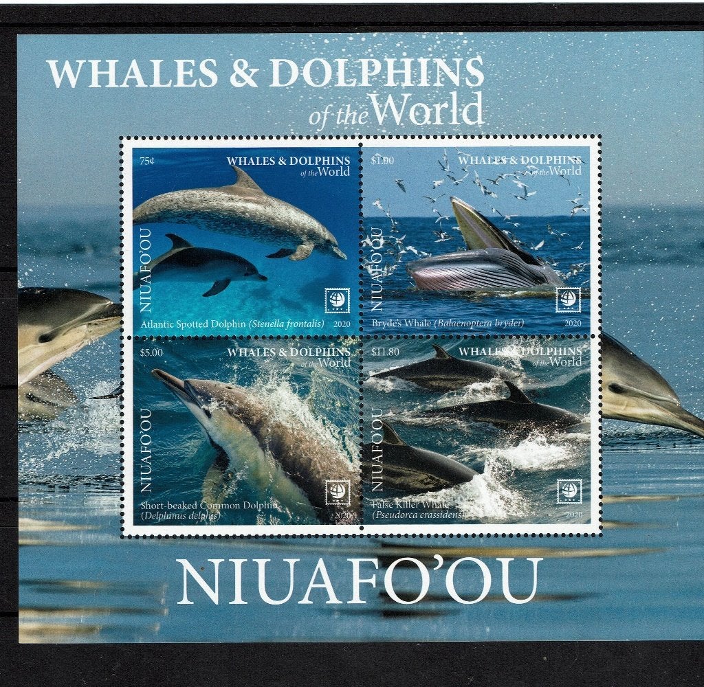 NIUAFO'OU 2020 PF BLOK WALVISSEN ZEEZOOGDIEREN DOLFIJNEN 1, Ophalen of Verzenden, Postfris, Dier of Natuur