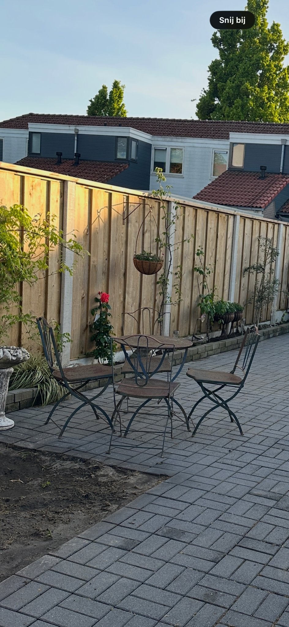 Vintage bistro tuinset metaal, Ophalen, Gebruikt, Bijzettafel, Tuinset