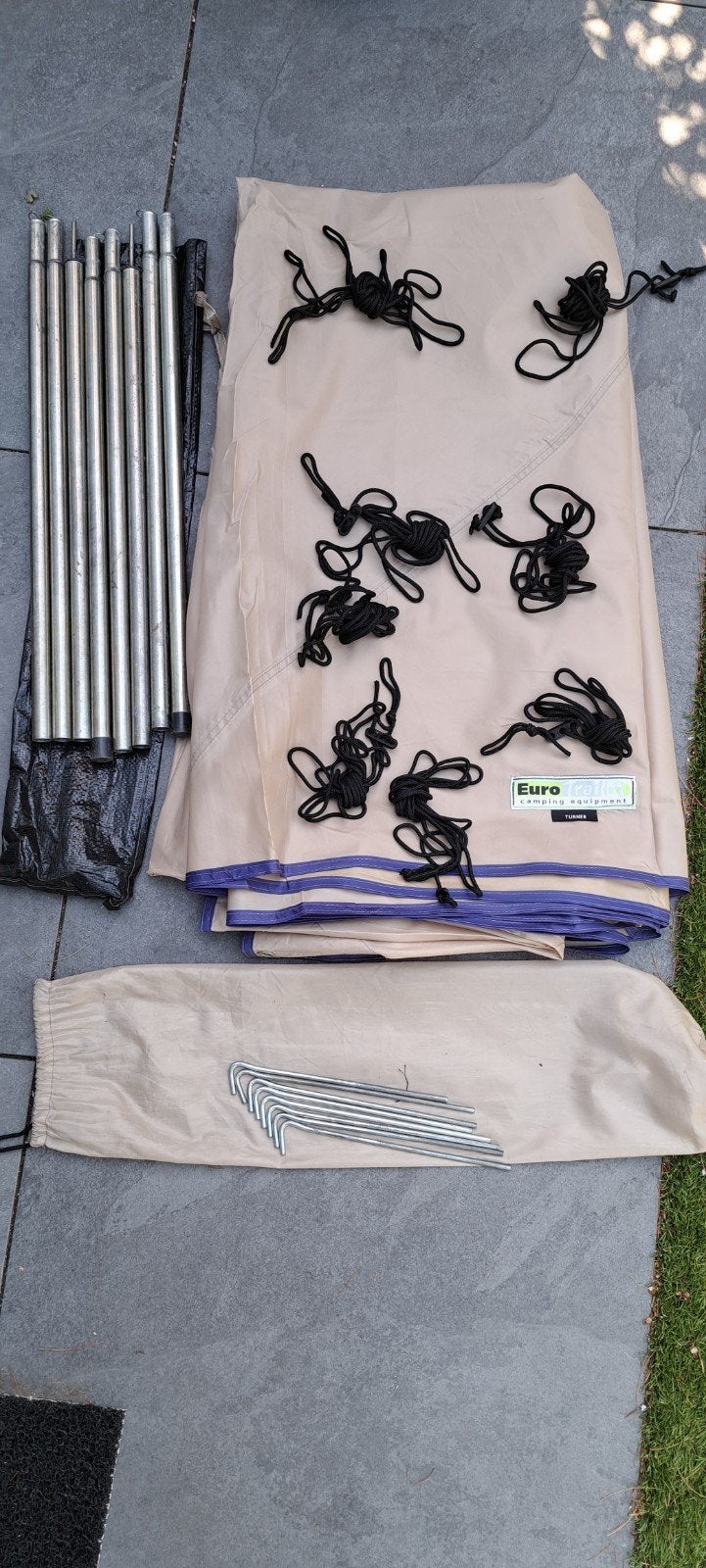 Eurotrail Turner schaduwdoek 3x3m incl. toebehoren, Ophalen of Verzenden, Zo goed als nieuw