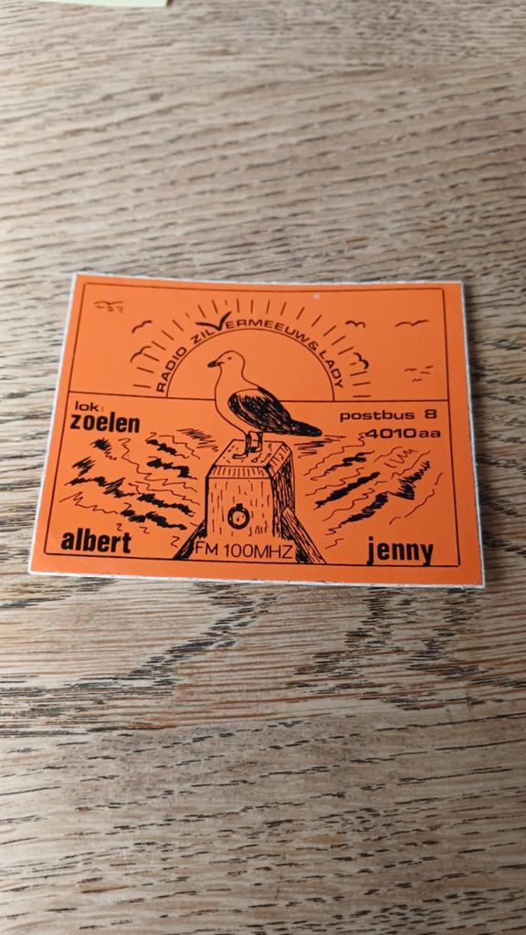 Sticker piraat zendamateur radio Zilvermeeuw en Lady, ZOELEN, Verzamelen, Ophalen of Verzenden, Zo goed als nieuw