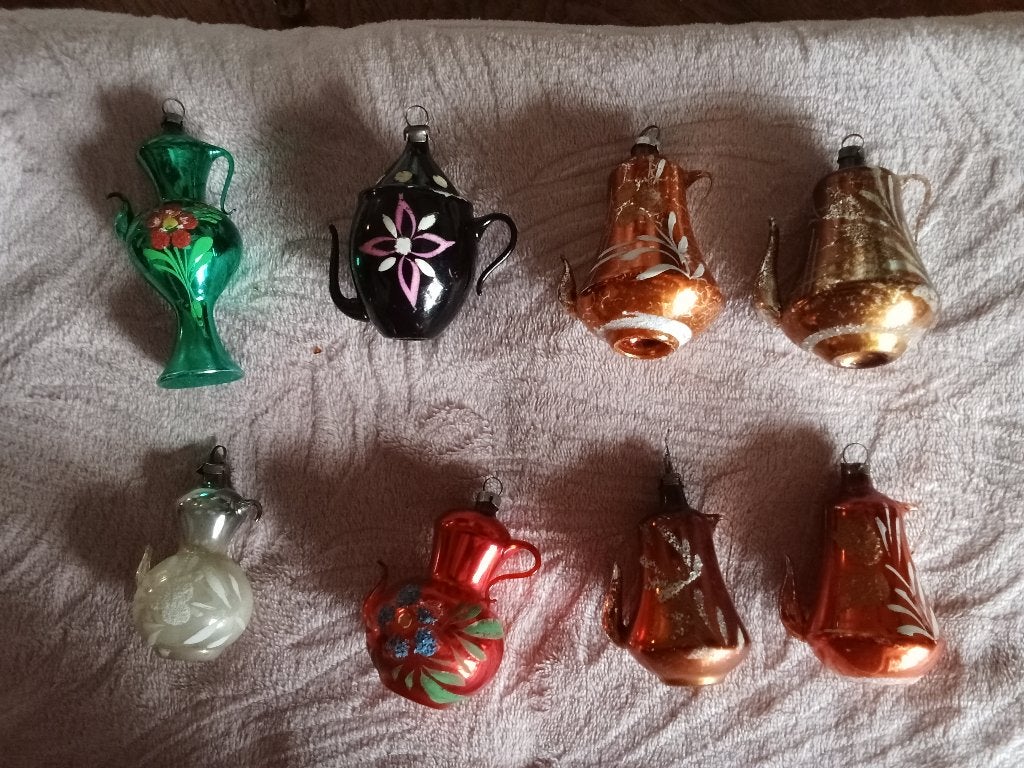 antieke kerstbal nr 145 model koffiepotjes verkoop per foto, Diversen, Ophalen of Verzenden, Gebruikt