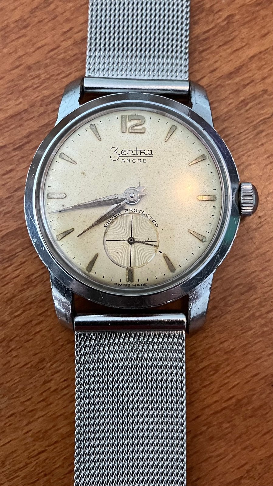 Zentra handopwinder horloge, Ophalen of Verzenden, Staal, Overige merken, 1960 of later