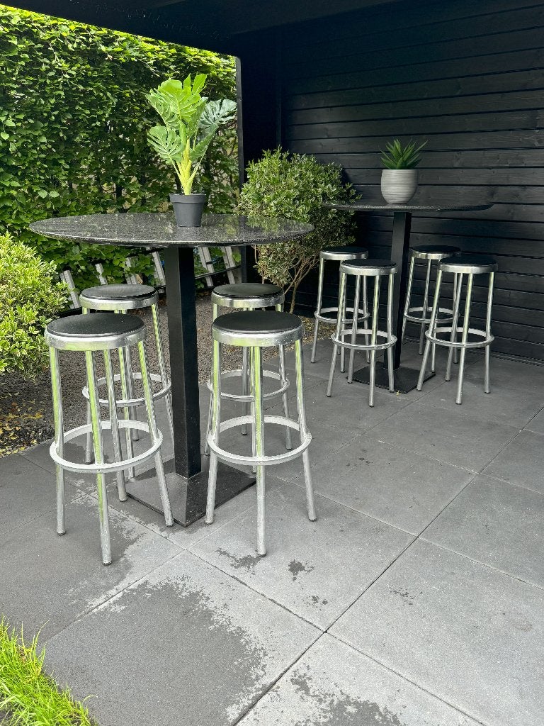 2x Granieten Statafel / Diameter 100cm / Hoogte 110cm, Ophalen, Zo goed als nieuw