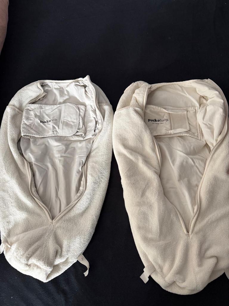 Puckababy slaapzakken - 2 stuks mini teddy 3-6m, Kinderen en Baby's, Ophalen of Verzenden, Zo goed als nieuw, 70 tot 85 cm, Slaapzak